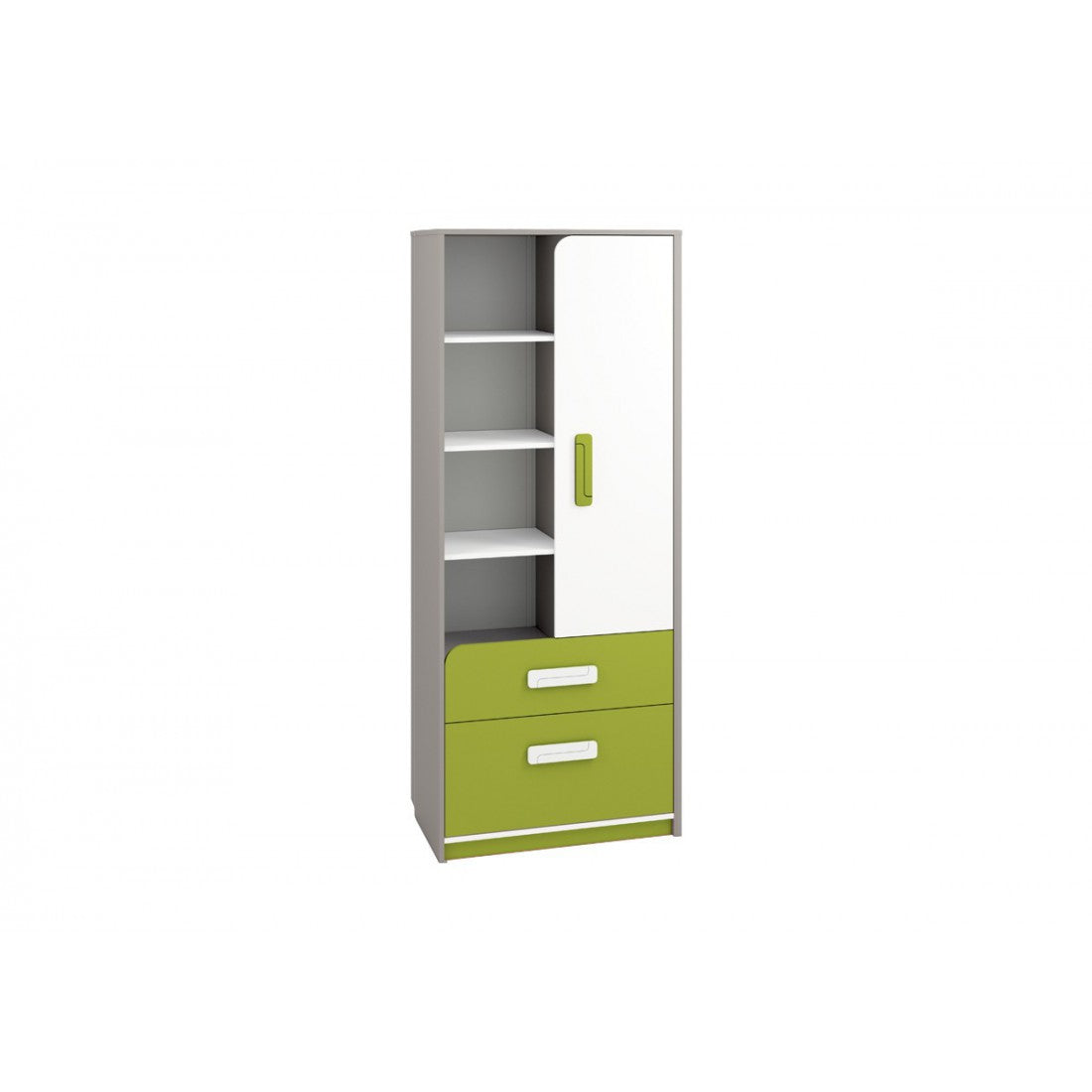 Bookshelf AIQ AQ03 80 grey platinum / white / green