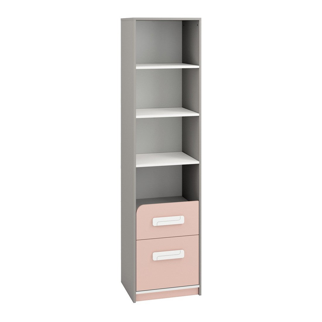 Bookshelf AIQ AQ06 50 grey platinum / white / powder pink