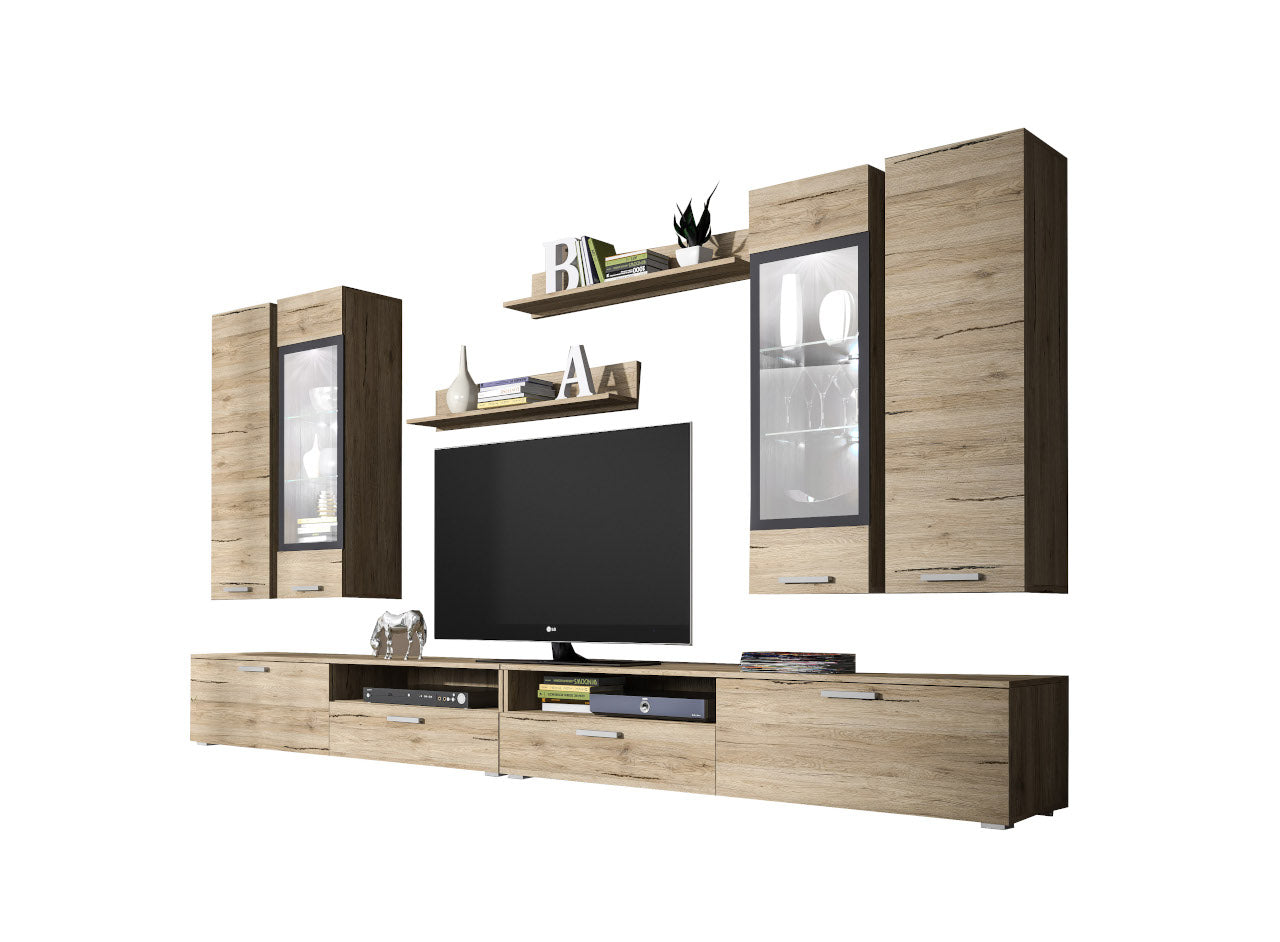 Wall Unit SARAH 2 San remo laminate / Anthratice frames