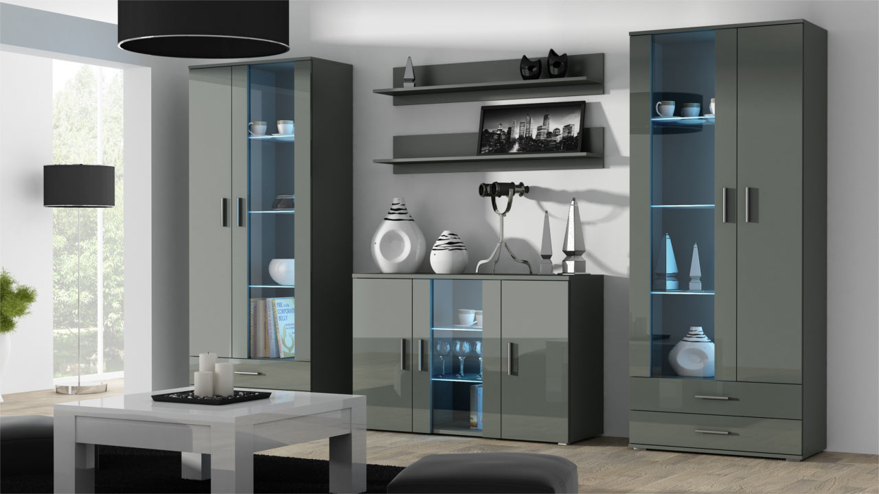 Wall Entertainment Unit SOHO 10H grey gloss