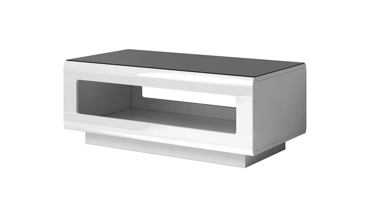 Coffee table HEKTOR HR99 white gloss / black glass