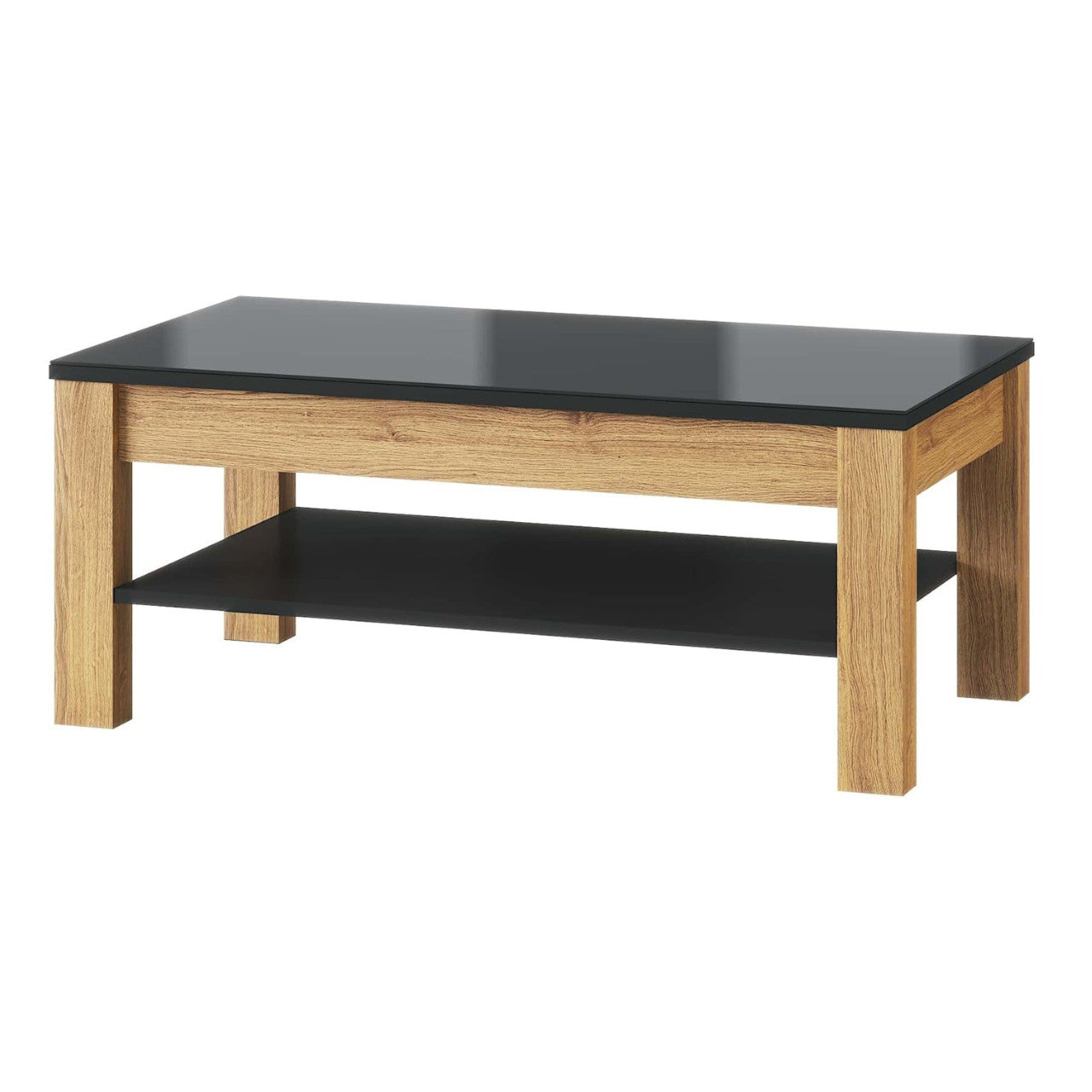 Coffe Table KAMA KM09 110 camargue oak / black glass gloss