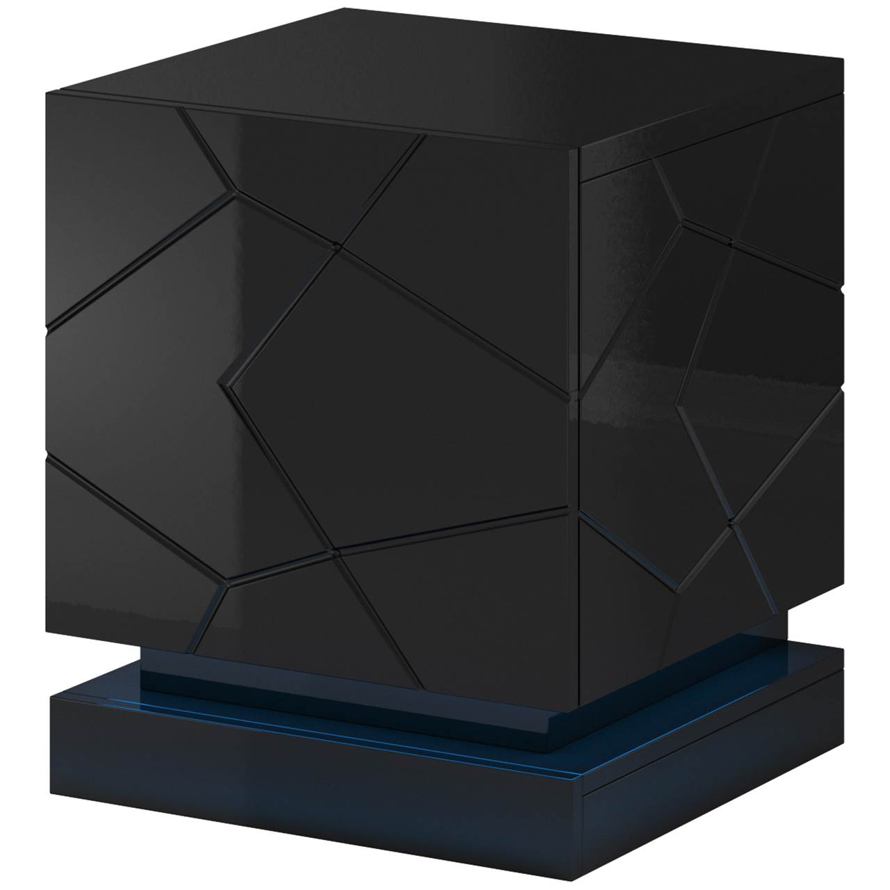 Bedside cabinet QIU black high gloss 2pcs