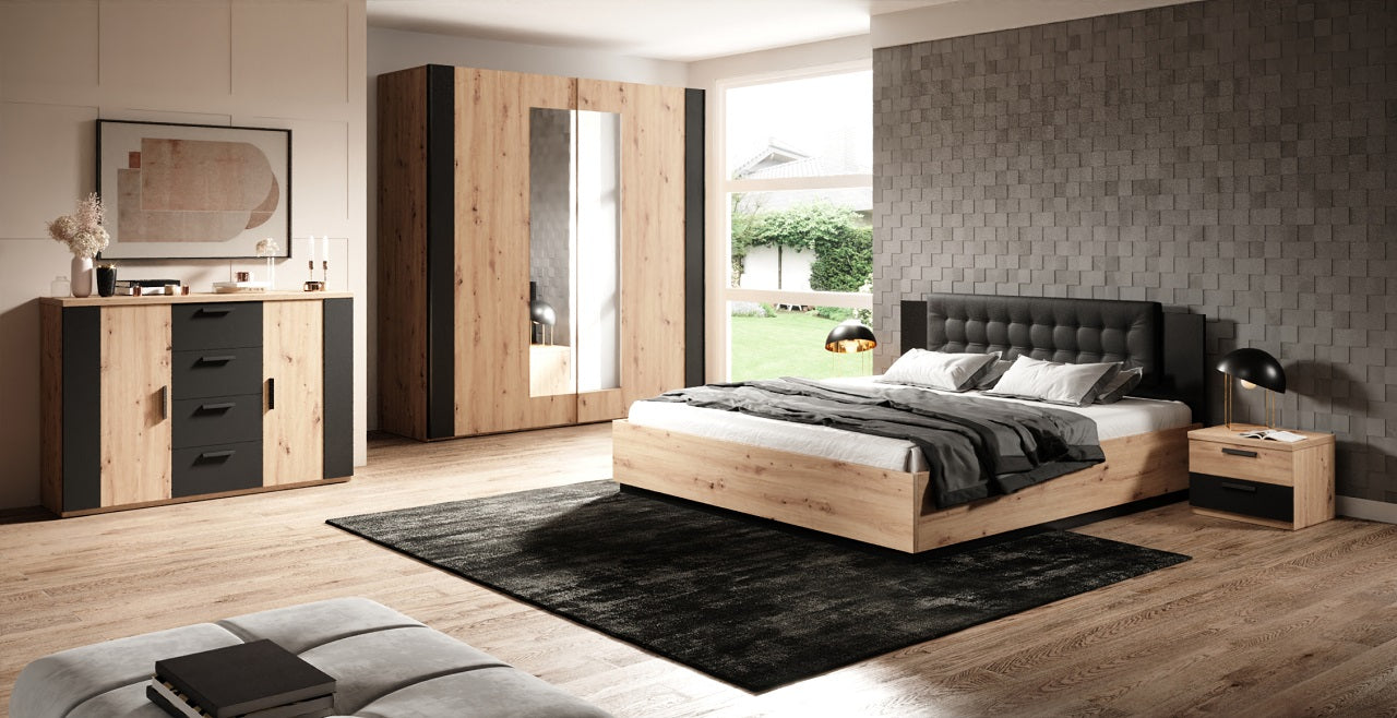 Bedroom Furniture SIGMA 1 artisan oak / black