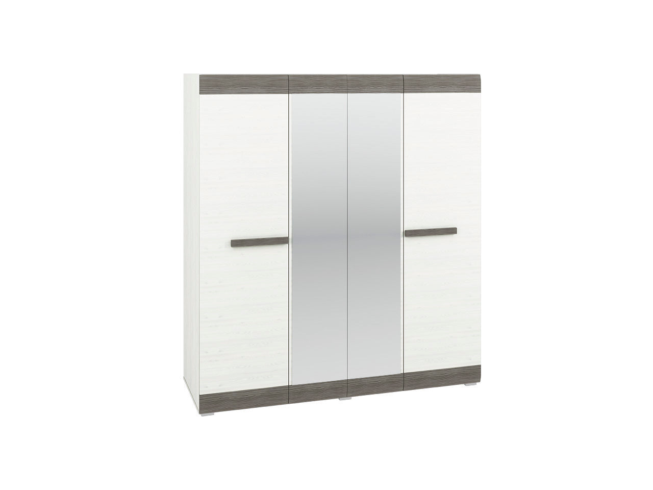 Wardrobe with mirror BLINCO BL28 183 snow pine / new grey