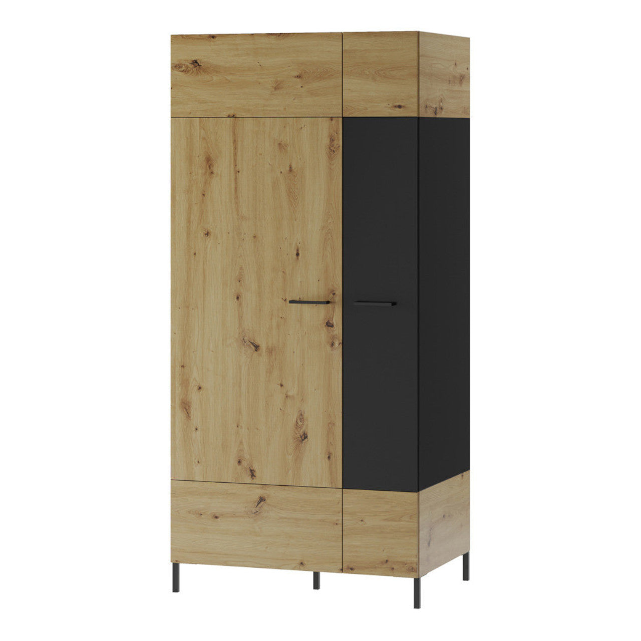 Wardrobe LUCAS LC11 90 artisan oak / black