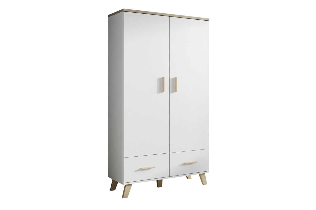 2 Door Wardrobe LOTTA brilliant white / sonoma