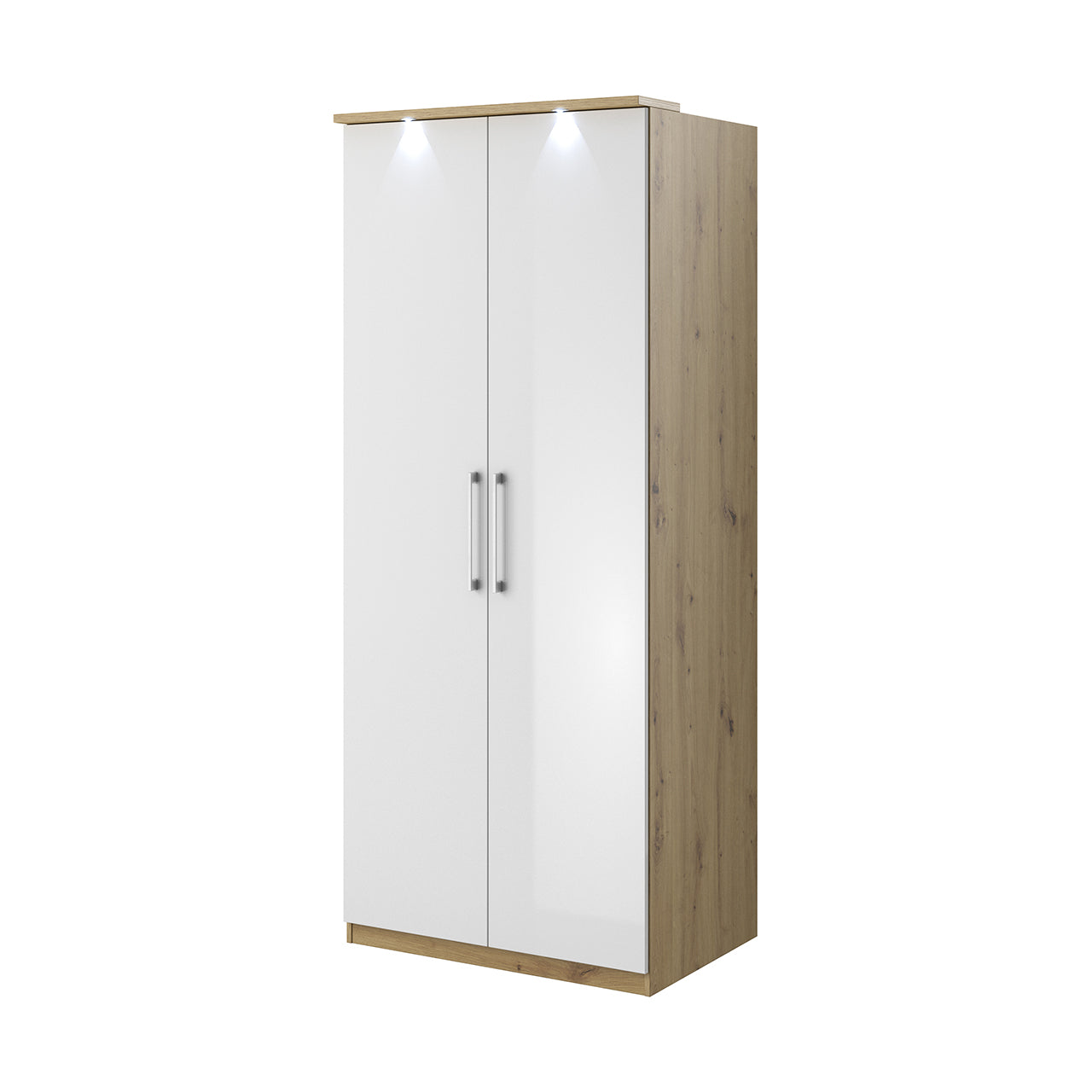 Wardrobe OPTIMA OP18 artisan oak / white gloss