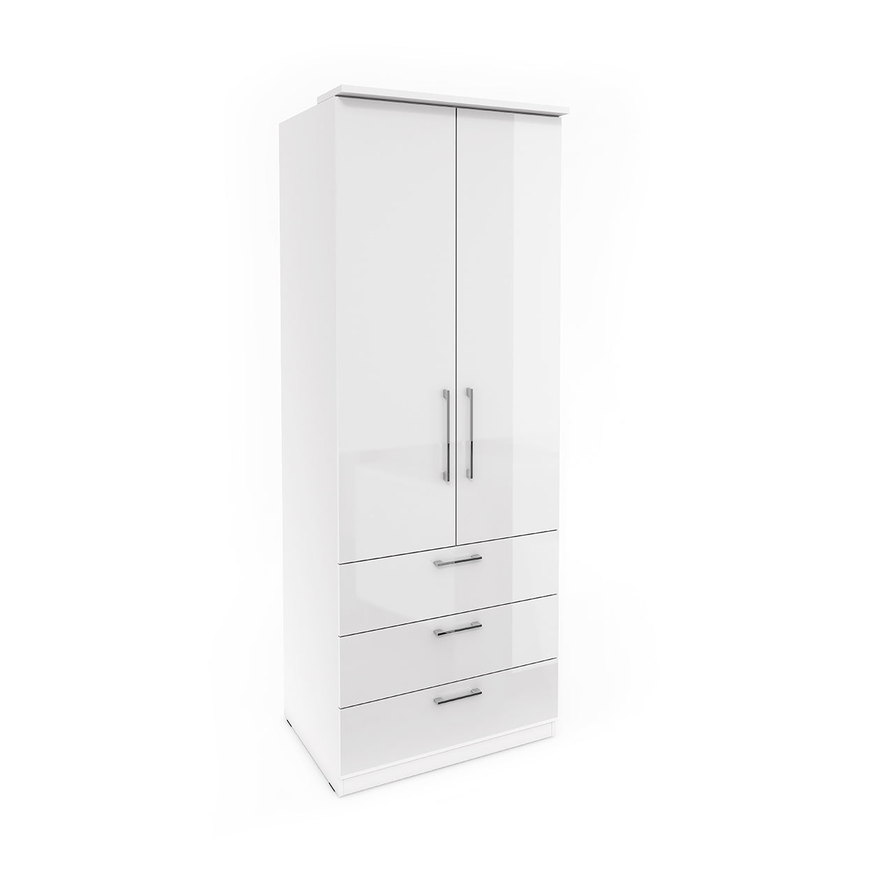 Wardrobe OPTIMA OP68 white / white gloss