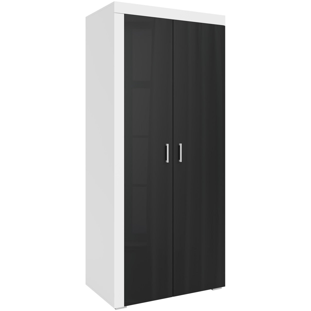 2 Door wardrobe SAMBA II SM1 white / black gloss