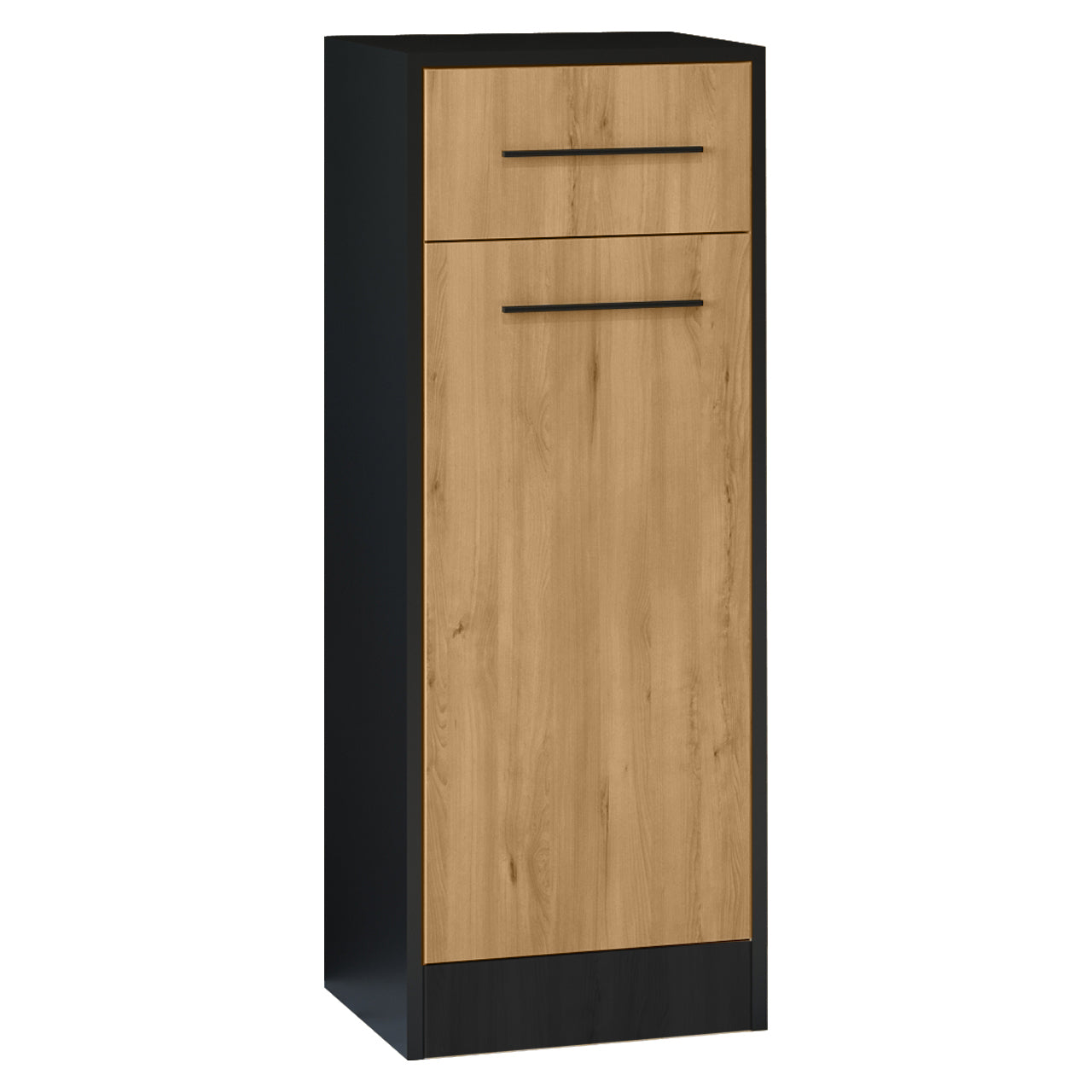 Bathroom Cabinet SLIM / NICO SL3 black / artisan oak