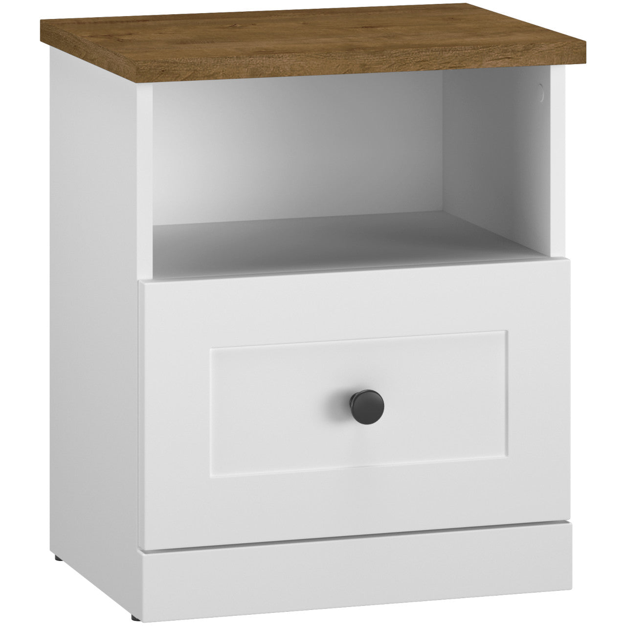 Bedside table HANNAH HN12 white / lefkas oak