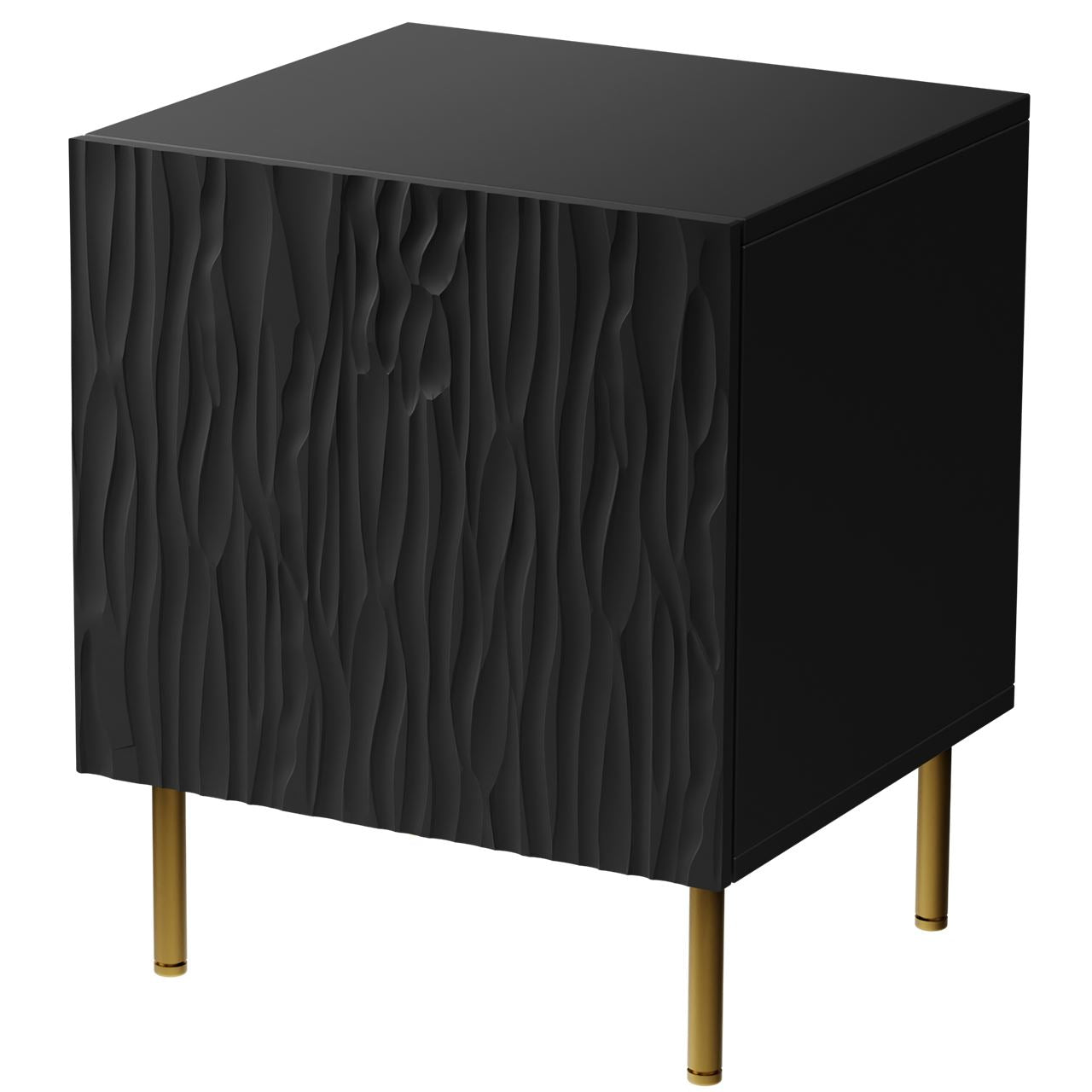 Bedside table JUNGLE black matt 2pcs