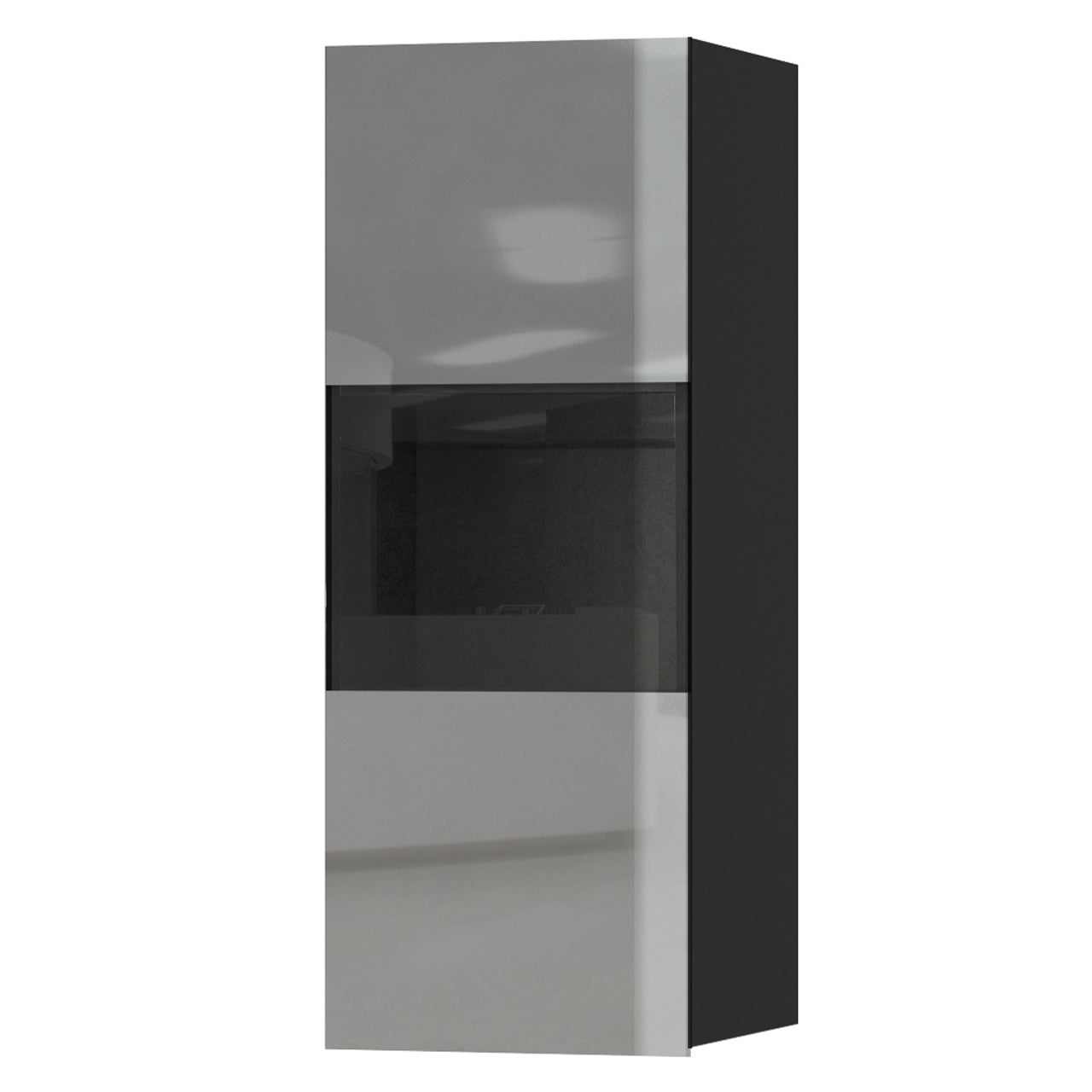 Wall mounted cabinet HELIO HE07 black / grey glass