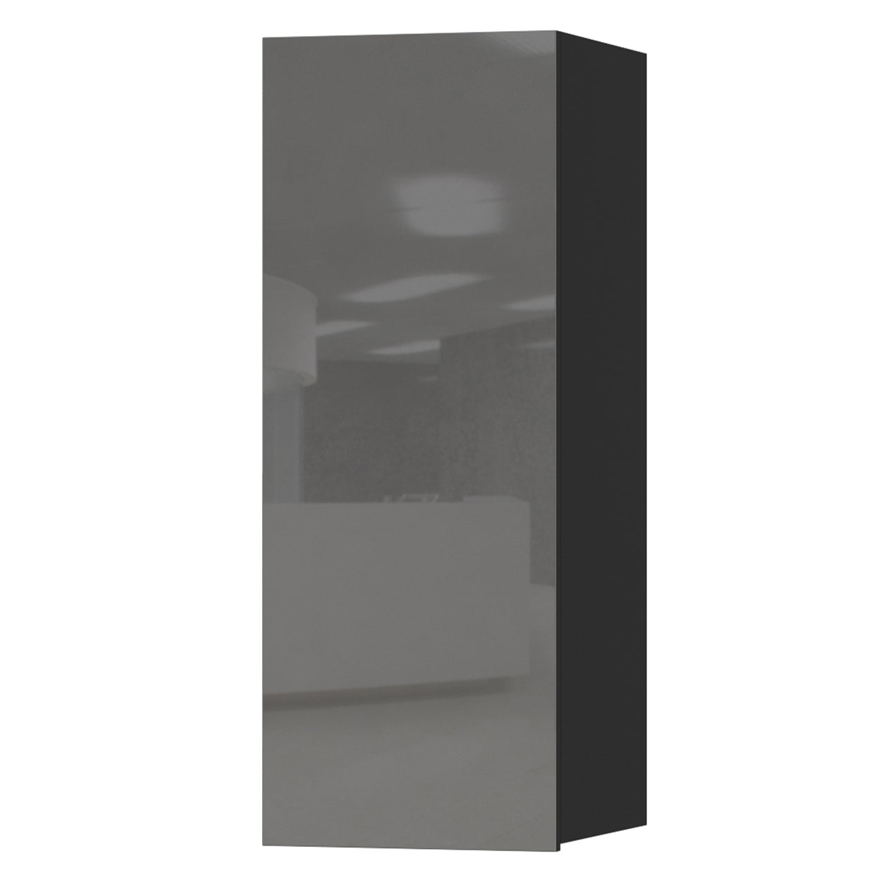 Wall mounted cabinet HELIO HE08 black / grey glass