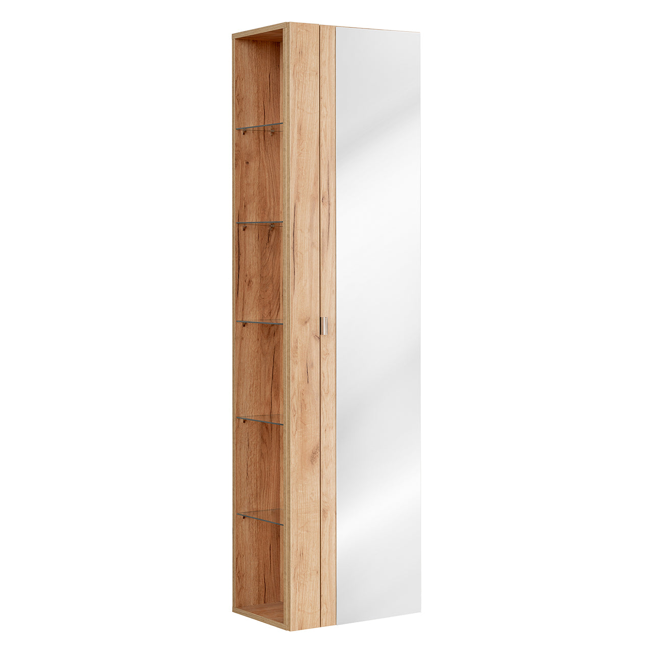 Bathroom Cabinet with mirror FORT 803 golden oak