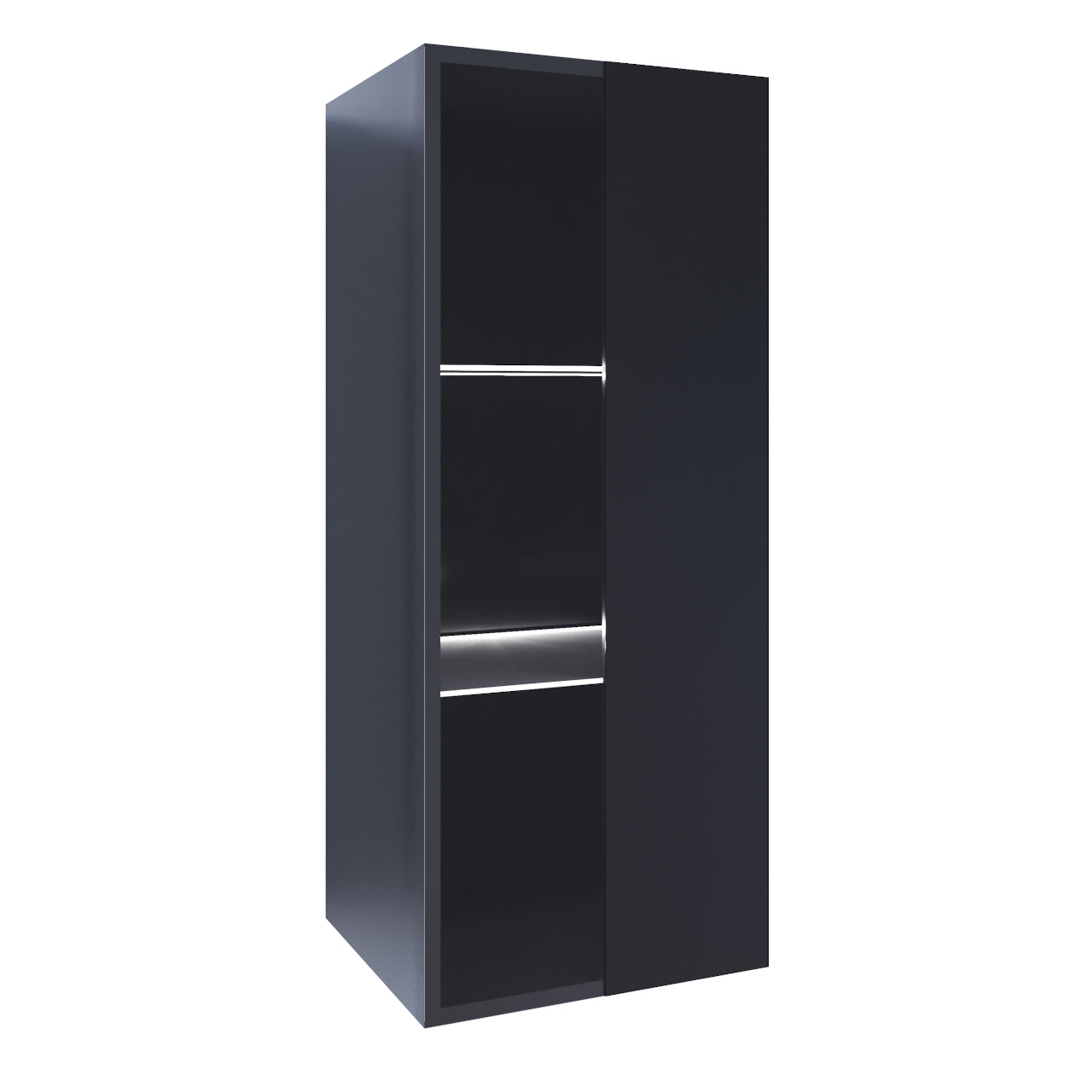 Wall mounted display cabinet ONIVIO ON6A black gloss