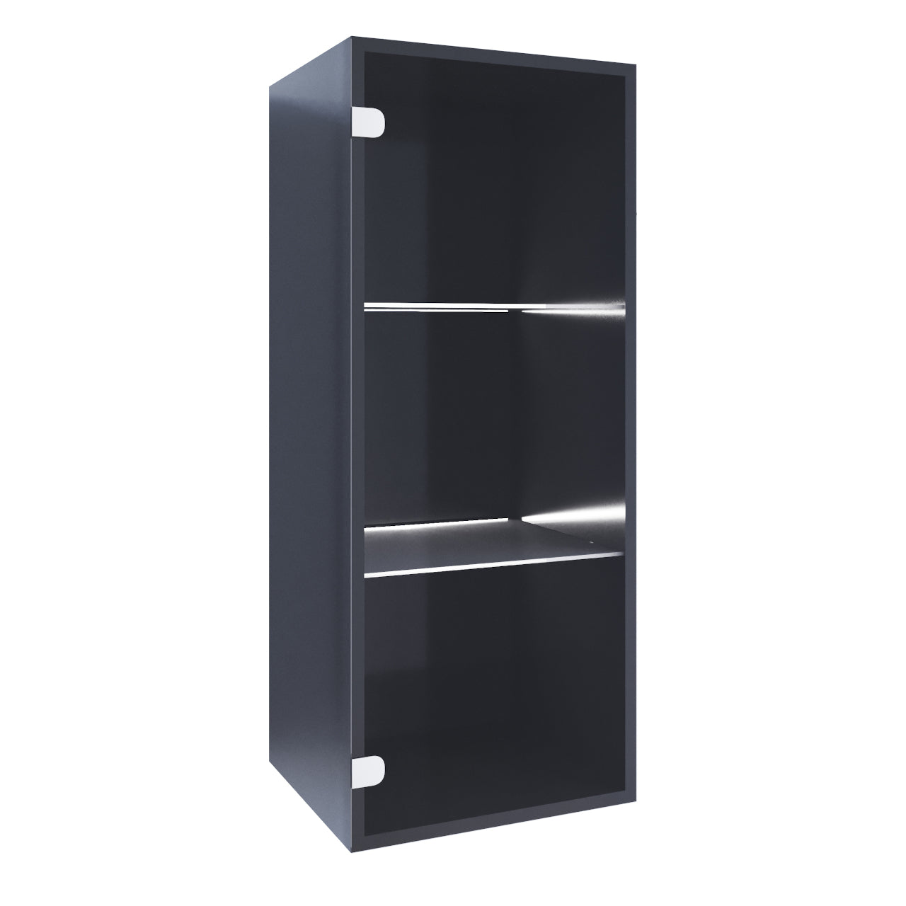 Wall mounted display cabinet ONIVIO ON7 black gloss