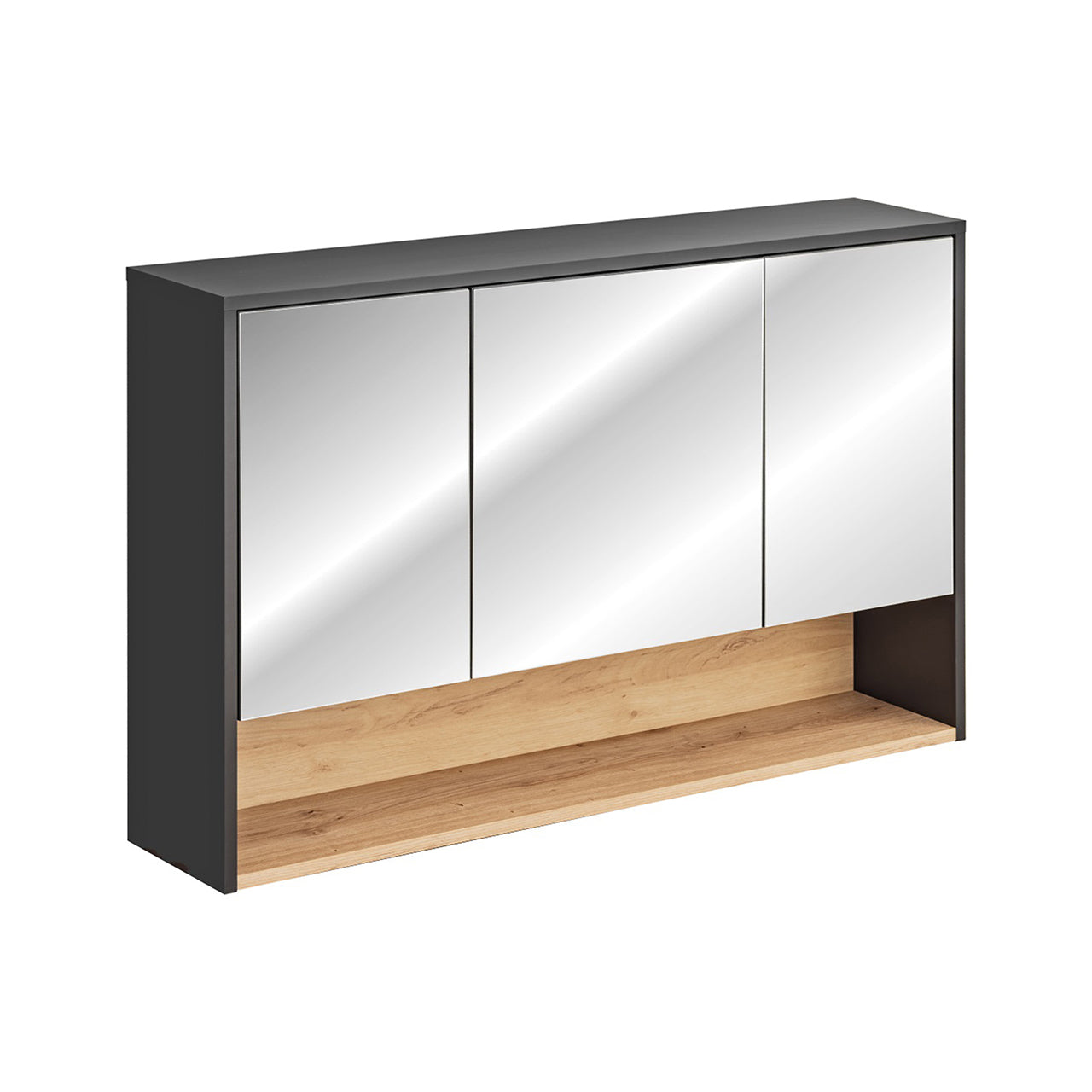 Bathroom Cabinet with mirror HILTON 843 gray cosmos / artisan oak