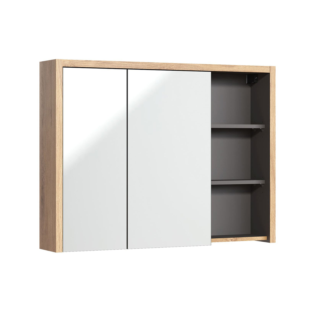 Bathroom Cabinet with mirror PAROS 846 shetland oak / graphite