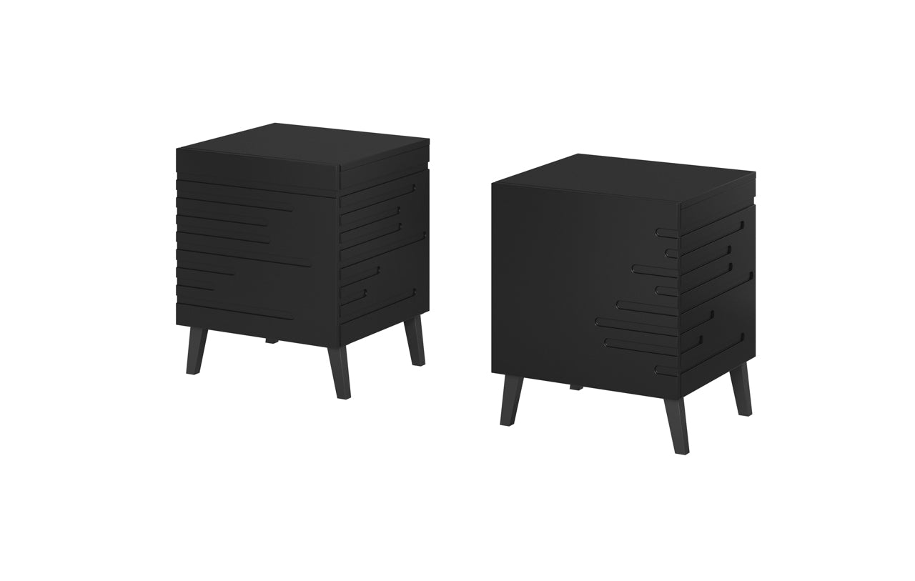 Bedside table NOVA black 2pcs