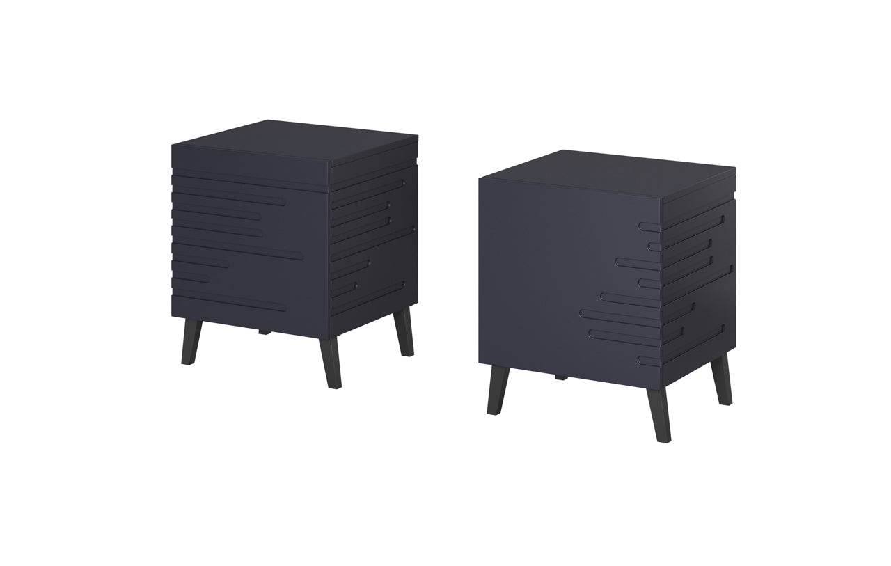 Bedside table NOVA navy blue 2pcs