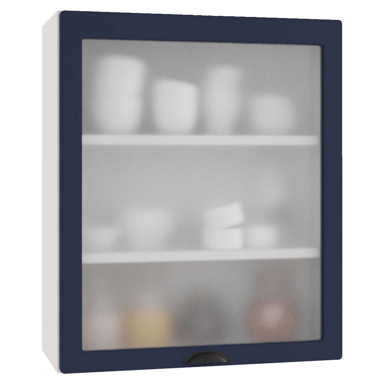 Upper glass showcase ADELE WS60 navy blue