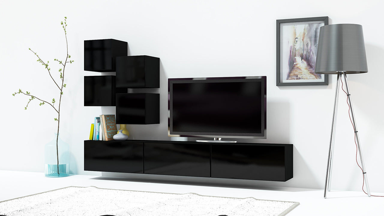 Wall unit ONLY 4 black gloss