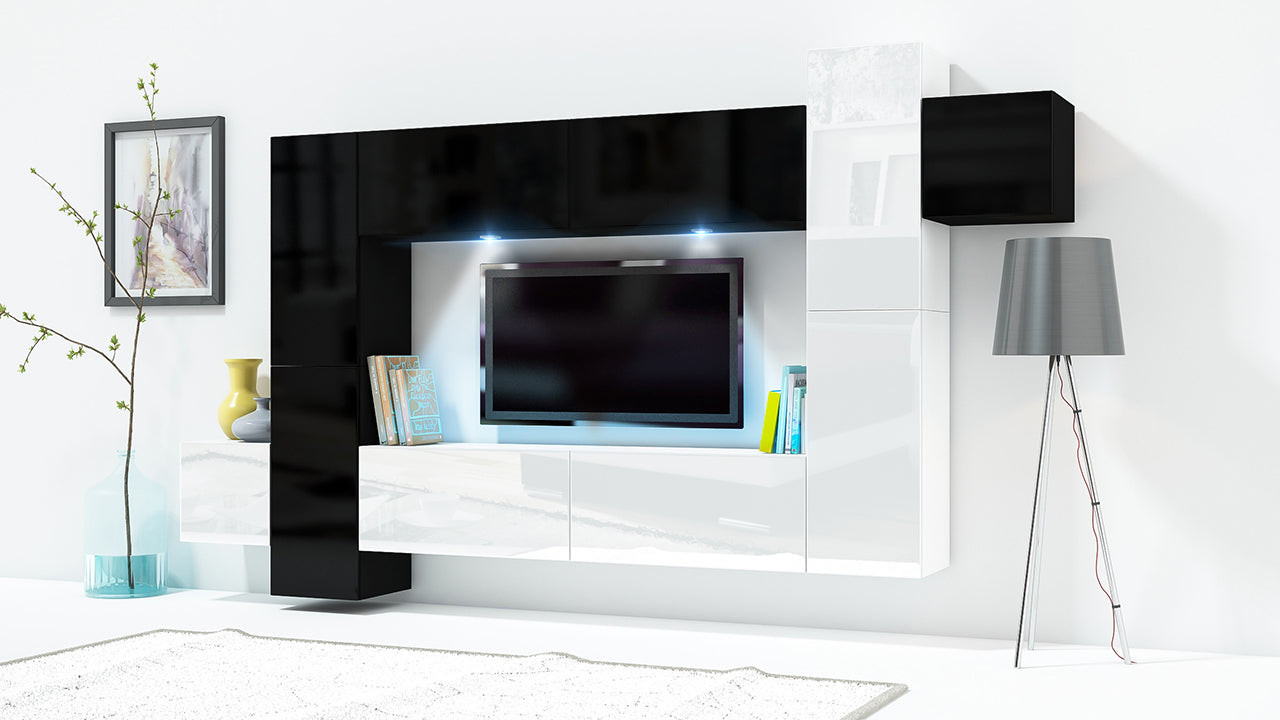 Wall Unit ONLY 5 black / white gloss