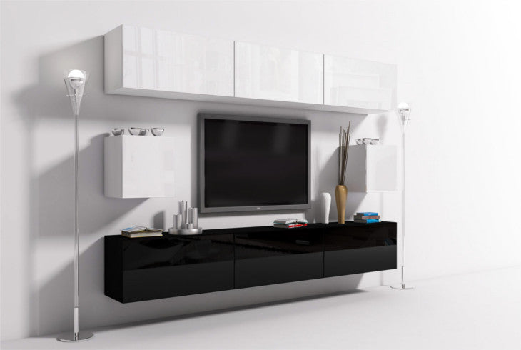 Wall Unit ONYX 11 white / black gloss