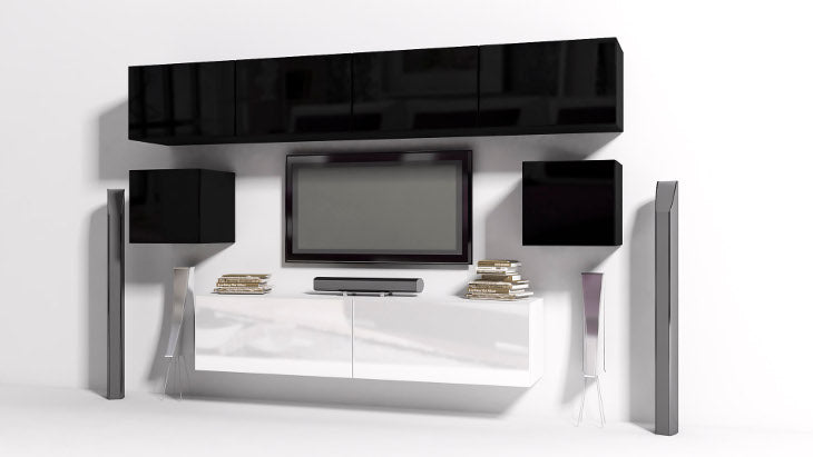 Wall Unit ONYX 13 black / white gloss