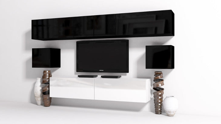 Wall Unit ONYX 15 black / white gloss