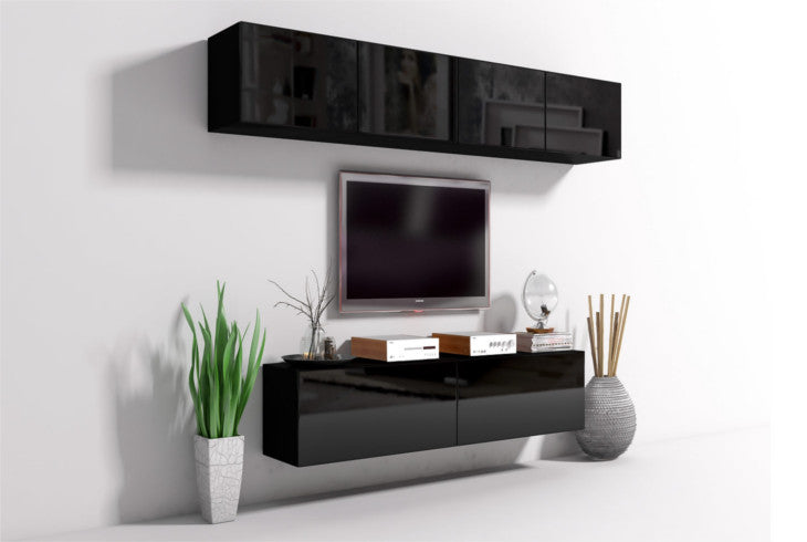 Wall Unit ONYX 2 black gloss