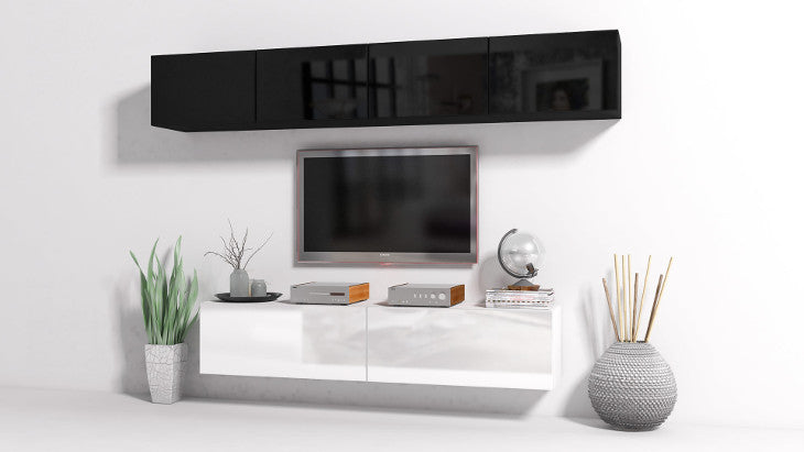 Wall Unit ONYX 2 black / white gloss