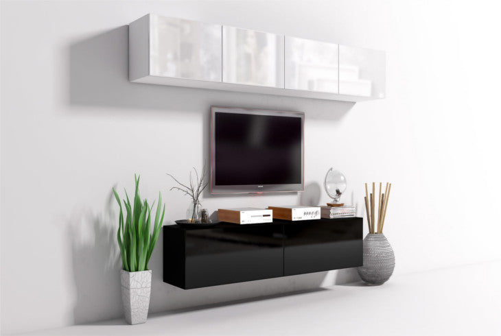 Wall Unit ONYX 2 white / black gloss