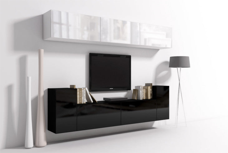 Wall Unit ONYX 6 white / black gloss