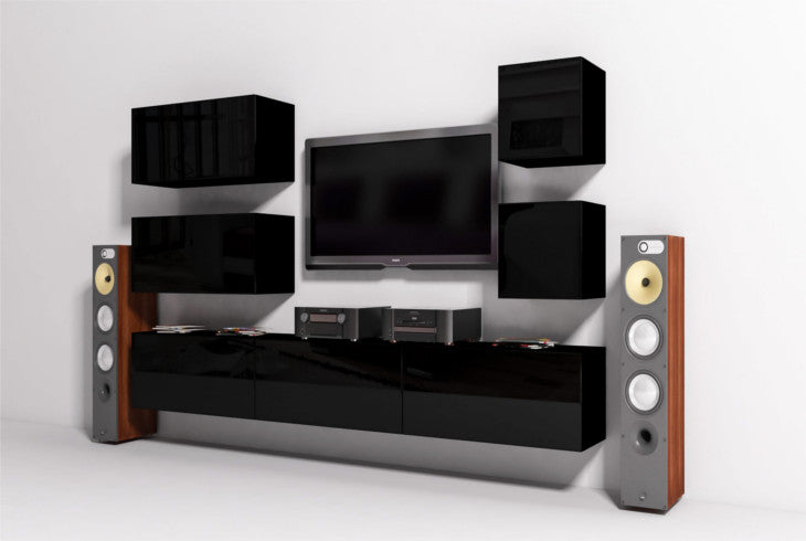 Wall Unit ONYX 9 black gloss