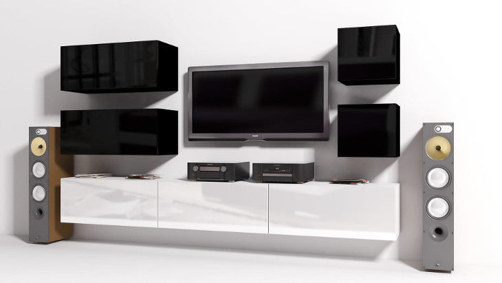 Wall Unit ONYX 9 black / white gloss