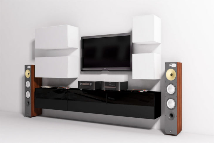 Wall Unit ONYX 9 white / black gloss