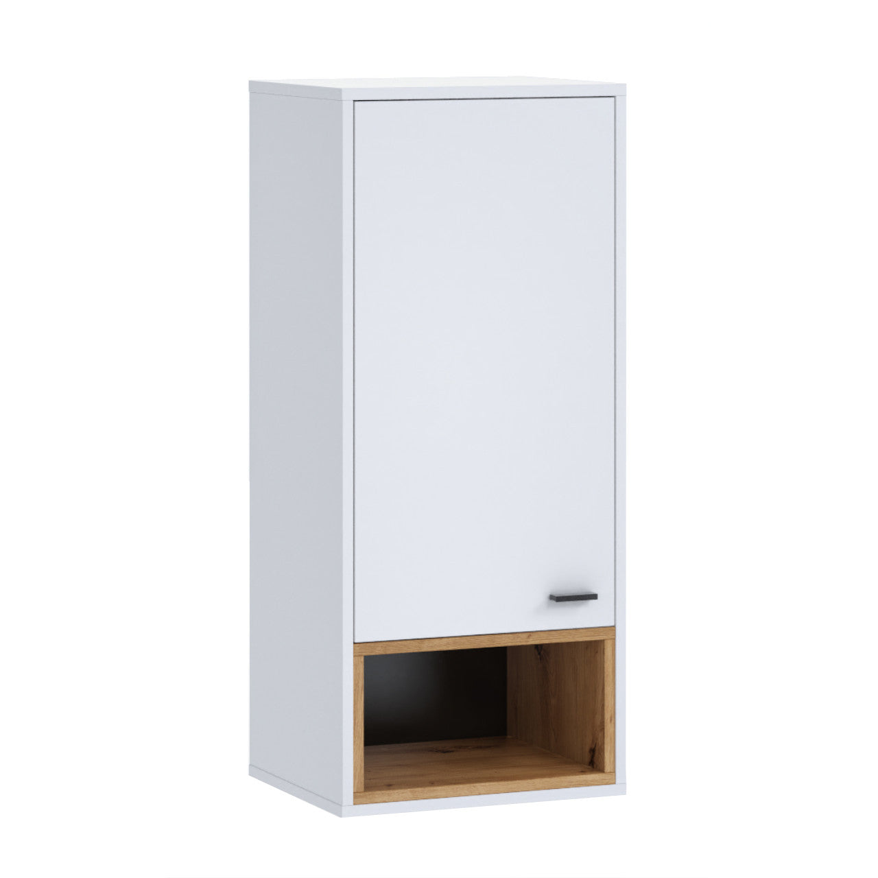 Wall mounted display cabinet OLIER OE10 white / oak artisan