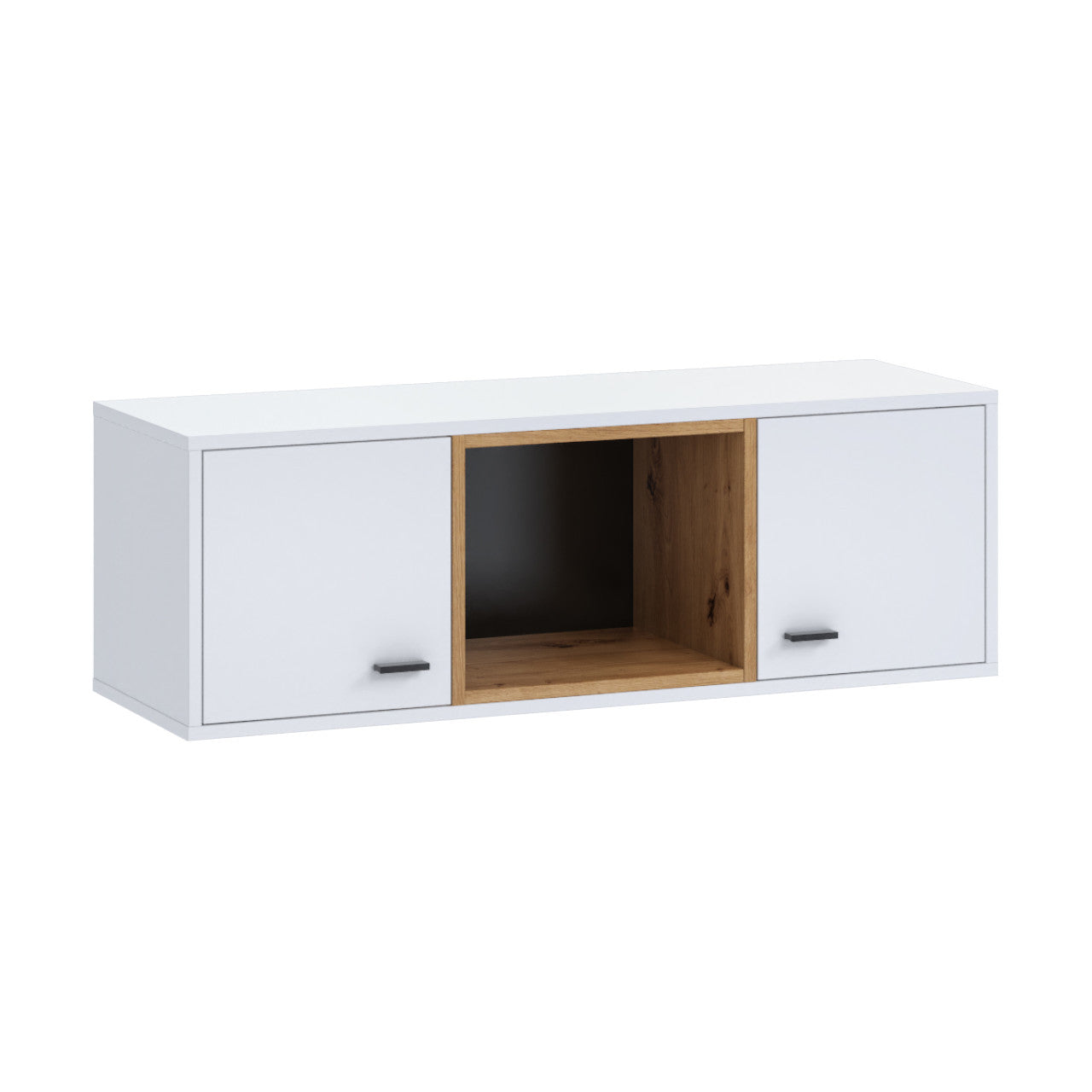 Wall mounted display cabinet OLIER OE11 white / oak artisan