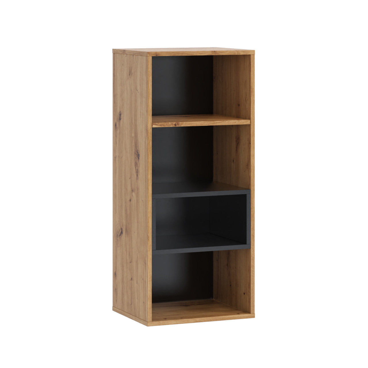 Wall mounted display cabinet OLIER OE12 oak artisan / black