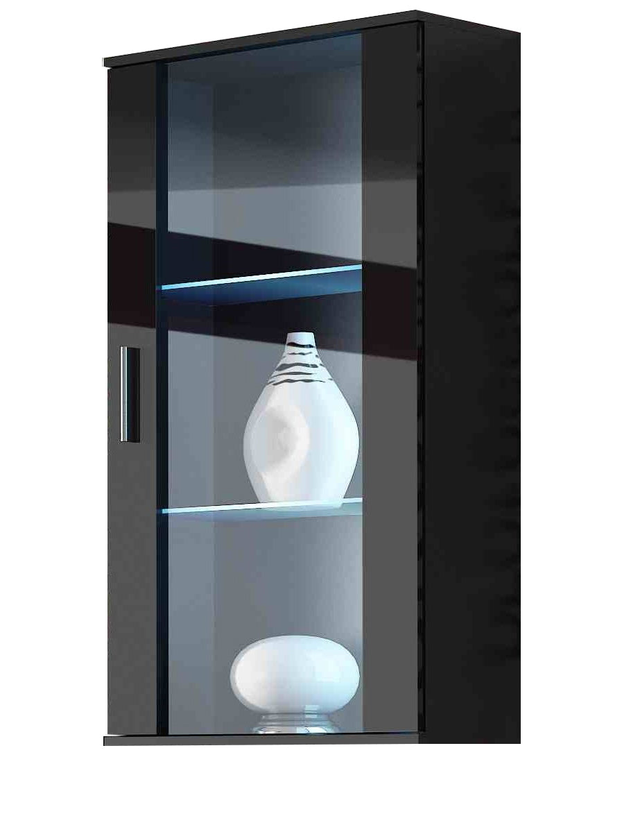 Wall mounted display cabinet SOHO SH2D black gloss