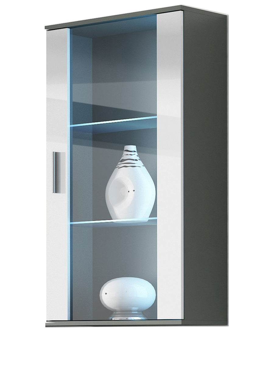 Wall mounted display cabinet SOHO SH2G grey / white gloss