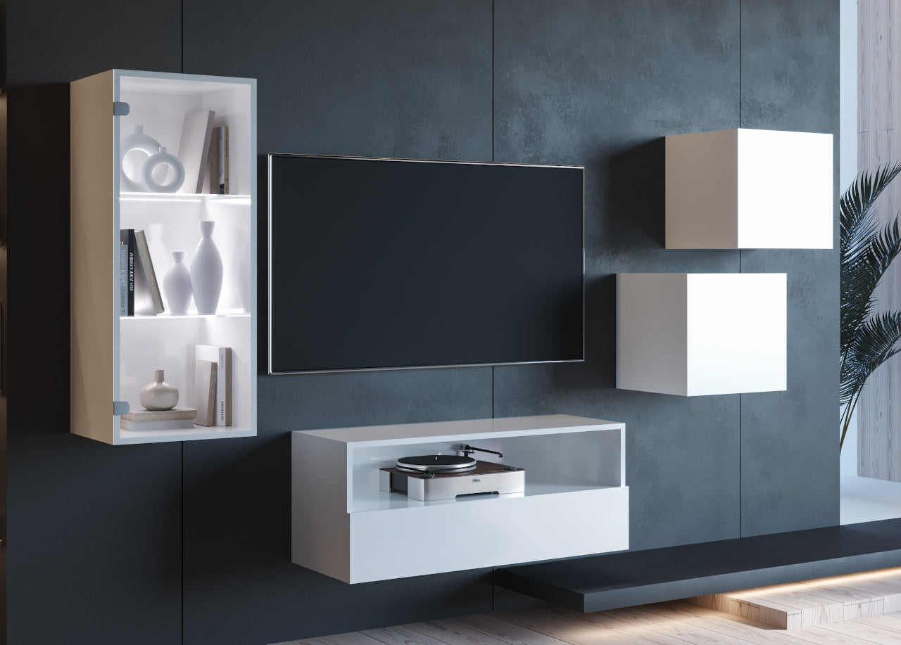 Wall Unit ONIVIO 5 white gloss