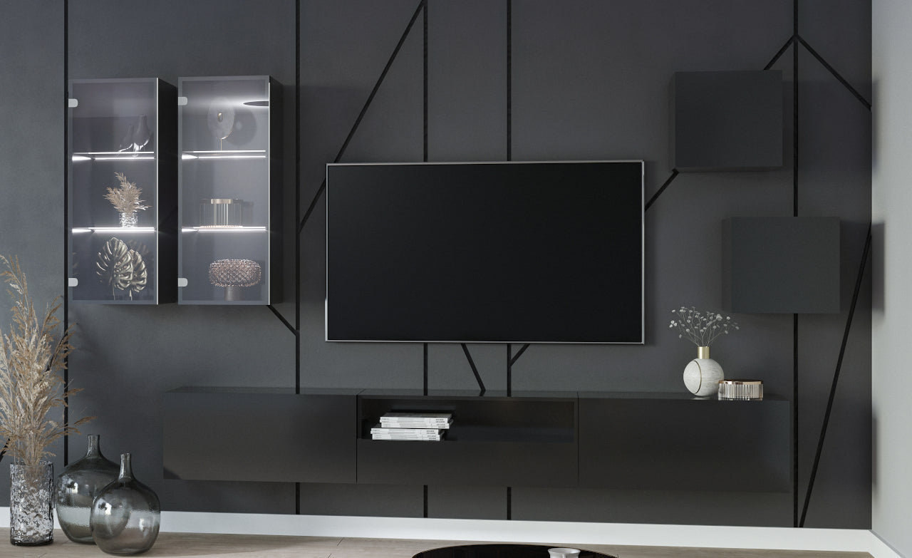 Wall Unit ONIVIO 6 black gloss